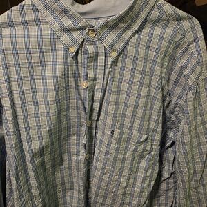 Izod Casual Plaid Shirt in Blue and Green